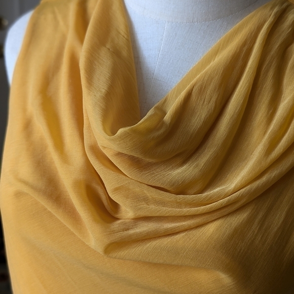 Worthington Women's Size Small Mustard Yellow Swoop Neck Sleeveless Blouse - Picture 8 of 9